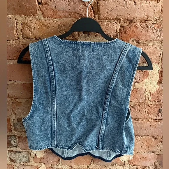 Signature Denim Vest with Silver Buttons - Picture 2 of 3